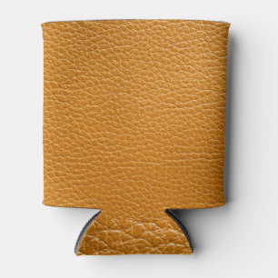 Brown Leather, Closeup Texture Background. Can Cooler