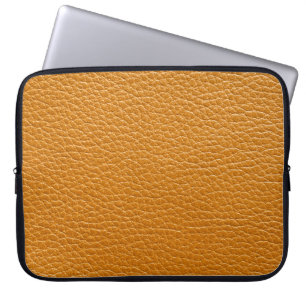 Brown Leather, Closeup Texture Background. Laptop Sleeve