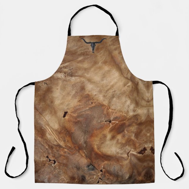 brown leather cow hide print  All-Over Print Apron (Front)