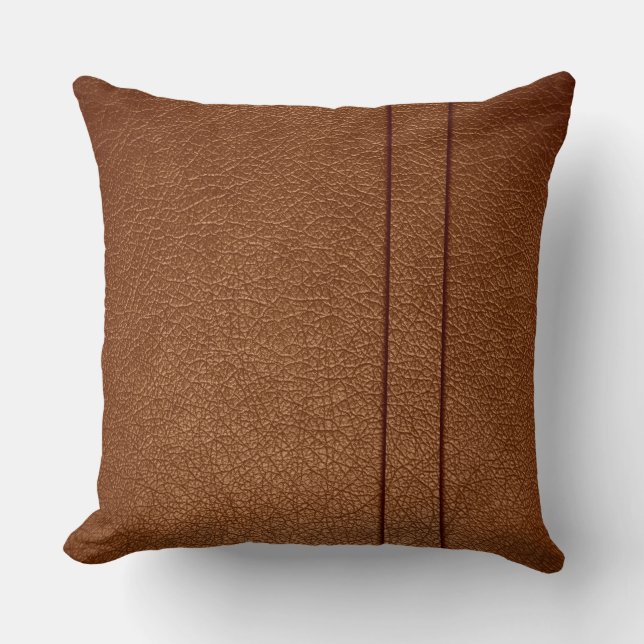 Brown Leather Cushion (Front)