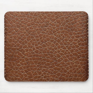 🖤 Brown Leather Desk Calm Modern Office 🖤 Mouse Pad