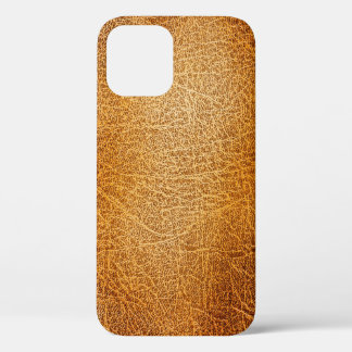 Brown Leather: Detailed Texture Closeup iPhone 12 Case