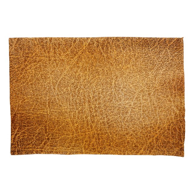 Brown Leather: Detailed Texture Closeup Pillowcase (Front)
