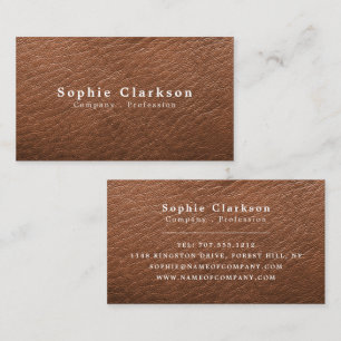 Brown Leather Effect, Rustic Business Card