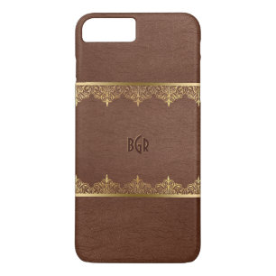 Brown Leather & Gold Lace Frame Case-Mate iPhone Case