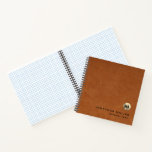 Brown Leather Gold Monogram Graph Paper  Notebook<br><div class="desc">Minimal Modern Luxurious Gold Brushed Metal Monogram Initial Emblem Name Custom Text Sable Brown Leather Texture Background Graph Paper Notebook. Stylish classic design that you can personalise with your monogram,  name and title or text of your choice in classic typography lettering.</div>