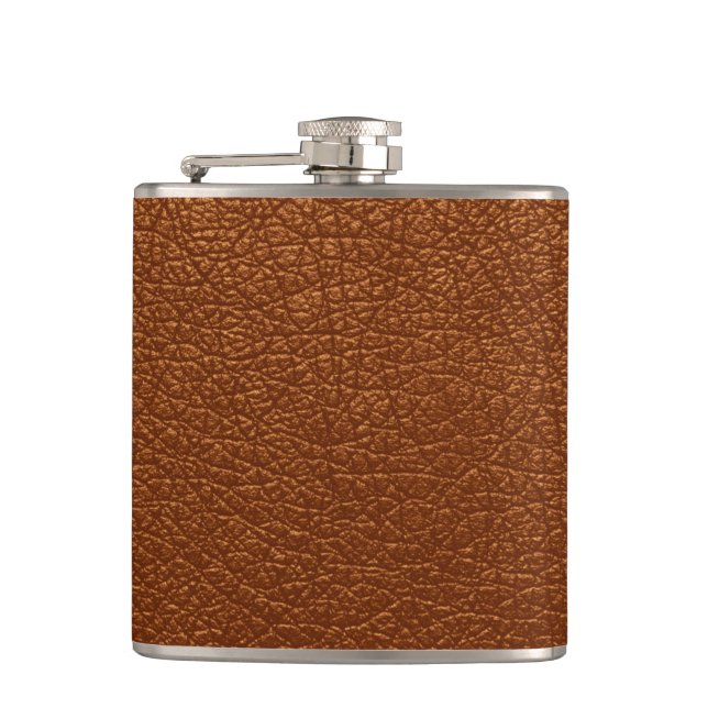 Brown Leather Hip Flask (Front)