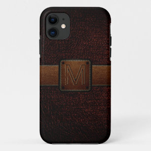 Brown Leather Look Brown Tag iPhone 11 Case