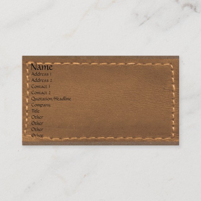 Brown Leather Look Designer Surface Business Card (Front)