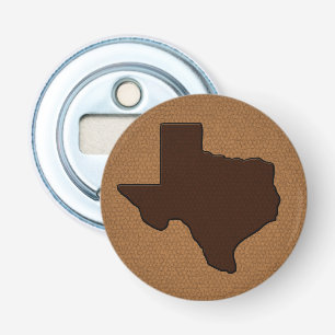 Brown Leather Look Texas Button Bottle Opener