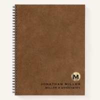 Brown Leather Luxury Gold Initial Logo