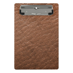Brown leather mini clipboard