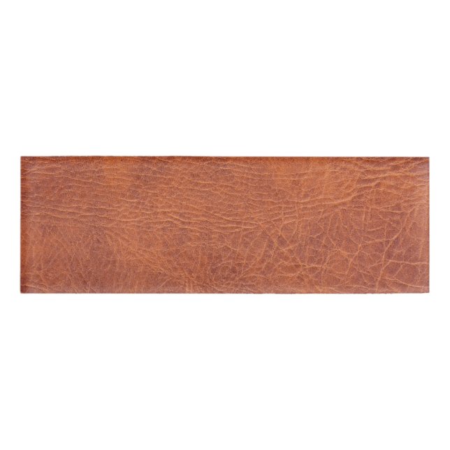 Brown leather name tag (Front)