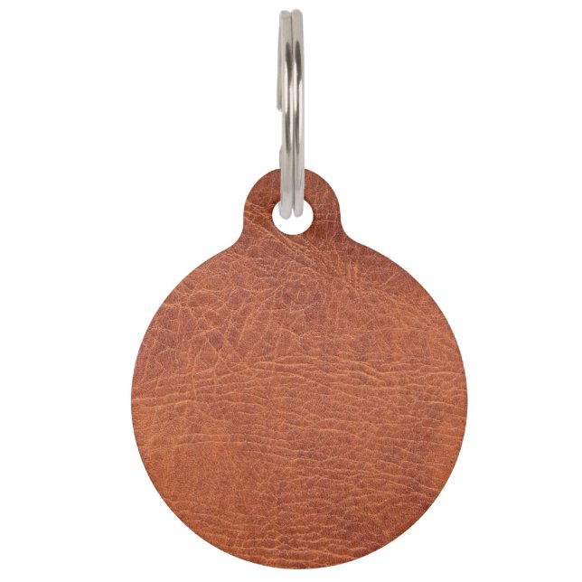 Brown leather pet tag (Front)