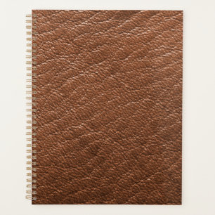brown leather  planner