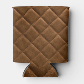 Brown leather, rhombus pattern drawing can cooler