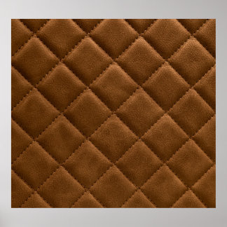 Brown leather, rhombus pattern drawing poster