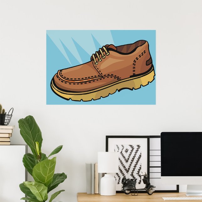Brown Leather Shoe Retro Work Boot Poster (Creator Uploaded)