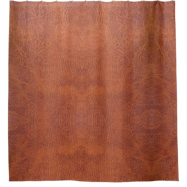 Brown leather shower curtain (Front)