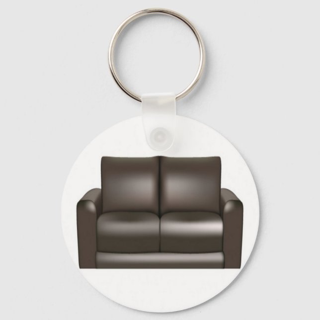 Brown leather sofa design key ring (Front)