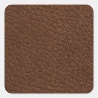 Brown leather square sticker