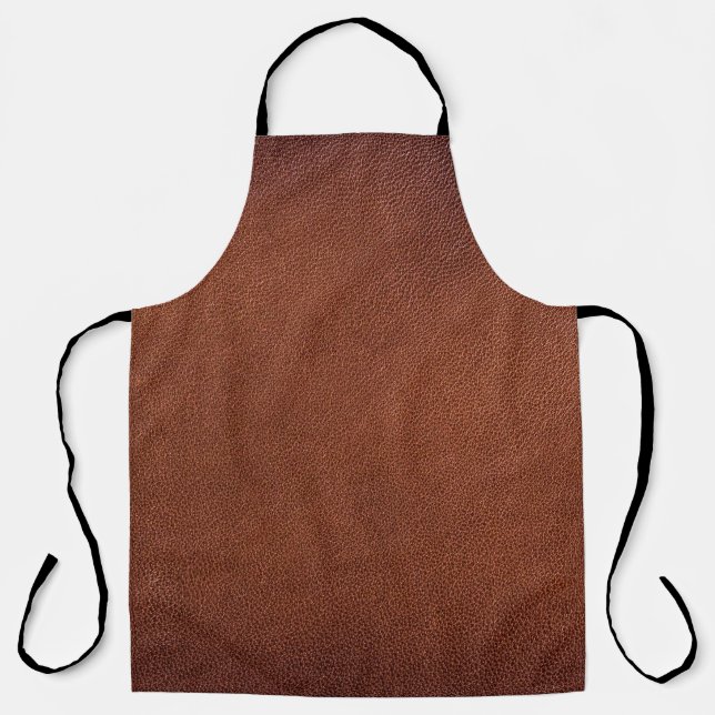 Brown leather texture apron (Front)