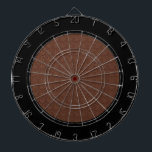 Brown Leather Texture Black Border Dartboard<br><div class="desc">A minimalistic design featuring a brown faux leather texture with a black circle border.</div>