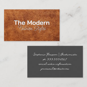 Brown Leather Texture Business Card