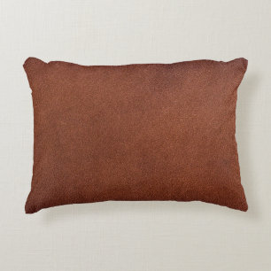 Brown leather texture decorative cushion