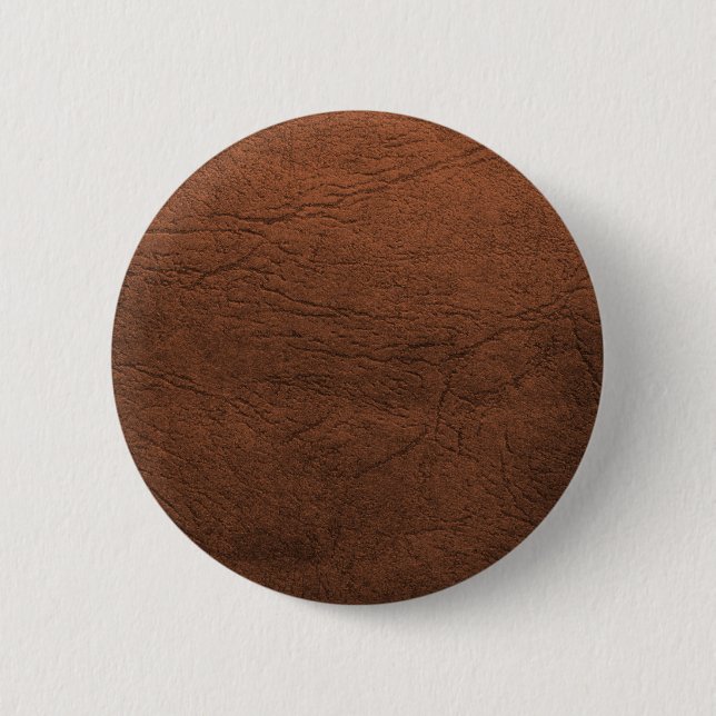 Brown Leather Texture Monogram 6 Cm Round Badge (Front)