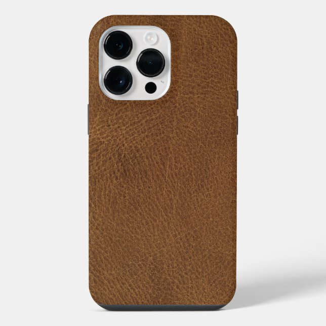 Brown Leather Texture Print iPhone Case (Back)