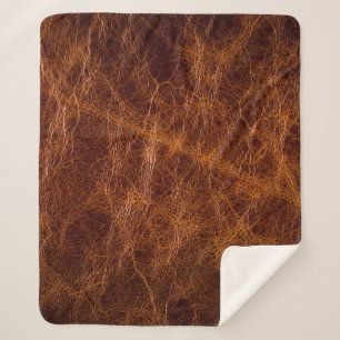 Brown leather textureabstract,art,artificial,backg sherpa blanket