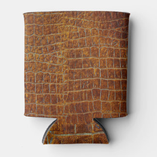 Brown Leather: Textured Background. Can Cooler