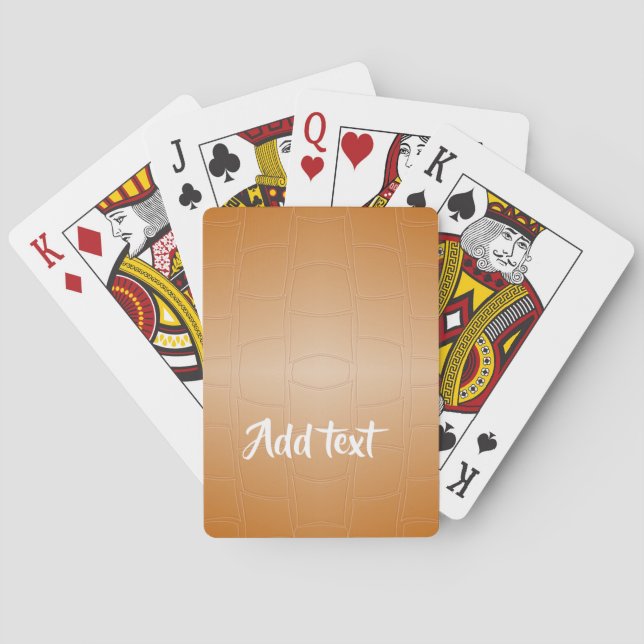 Brown leather textured playing cards (Back)