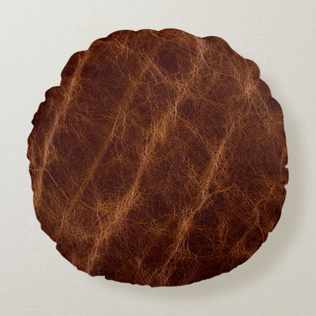 Brown leather textureleather,texture,abstract,acce round cushion (Front)