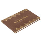 Brown Leather Vintage Gold Lace Border