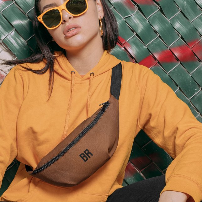 Brown Leather Vintage Old Simple Monogram Bum Bags (Creator Uploaded)