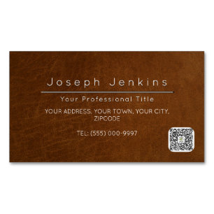 brown leather worker saddler luxury branding magnetic business card