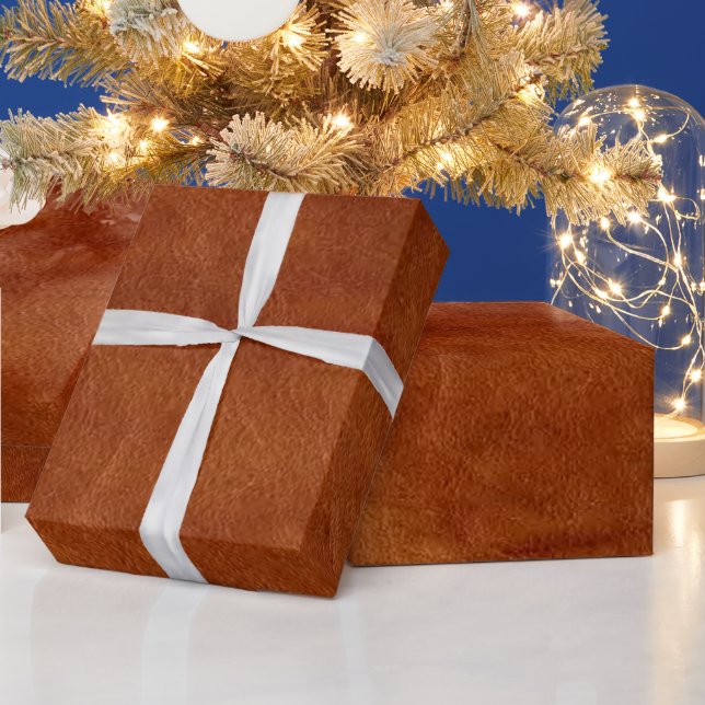 Brown Leather Wrapping Paper (Holidays)