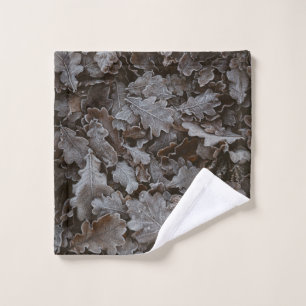 Brown leaves wash cloth