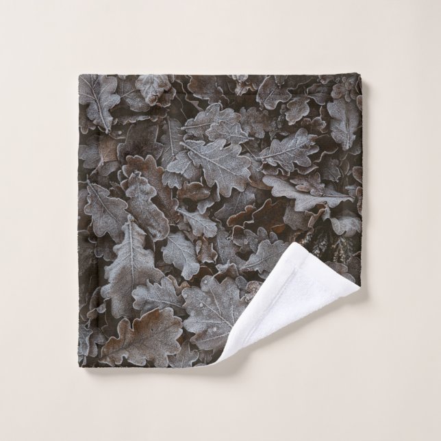 Brown leaves wash cloth (Wash Cloth)