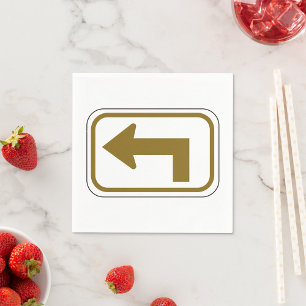 Brown Left Arrow Paper Napkins