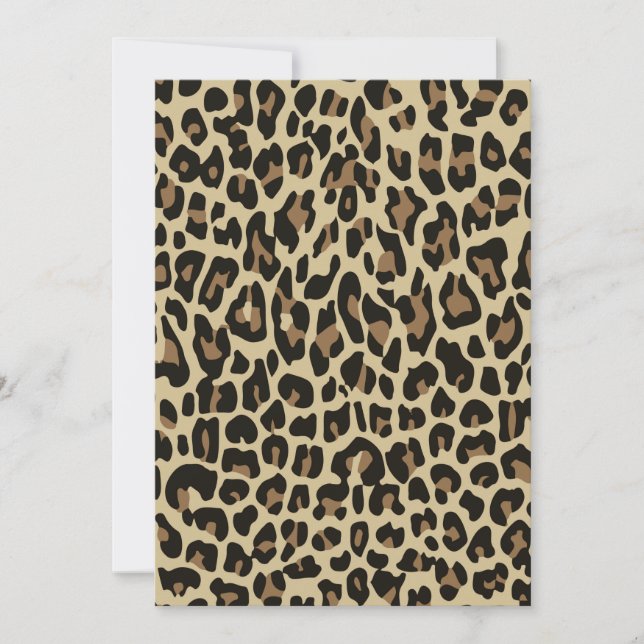 Brown leopard cheetah animal print card (Front)