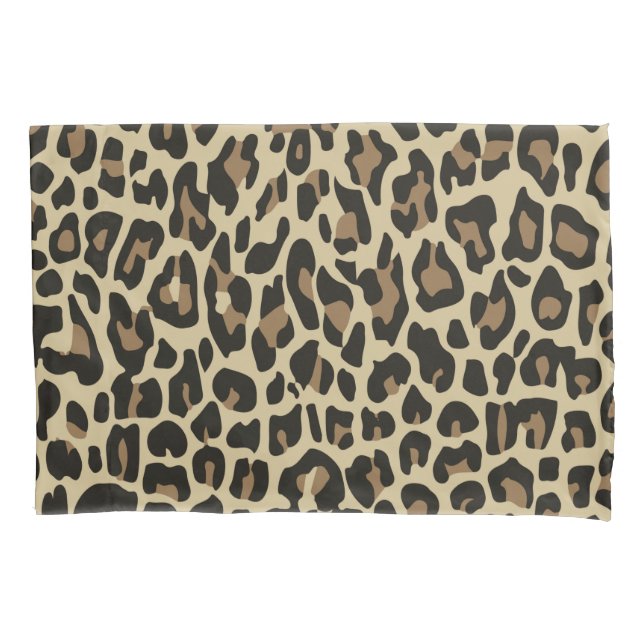 Brown  leopard cheetah animal print pillow case (Front-Left)