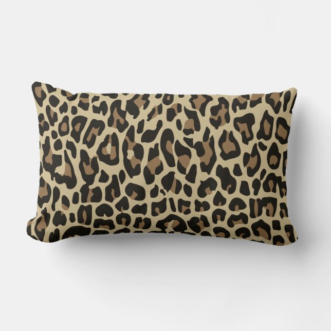 Brown leopard cheetah animal print throw pillow (Front)