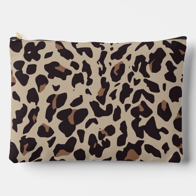 Brown Leopard Cosmetic Bag (Front)