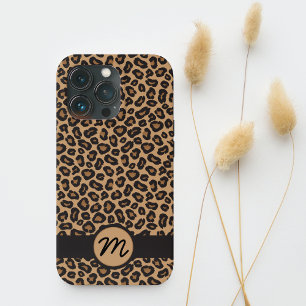 Brown Leopard Pattern Monogram iPhone 13 Pro Case