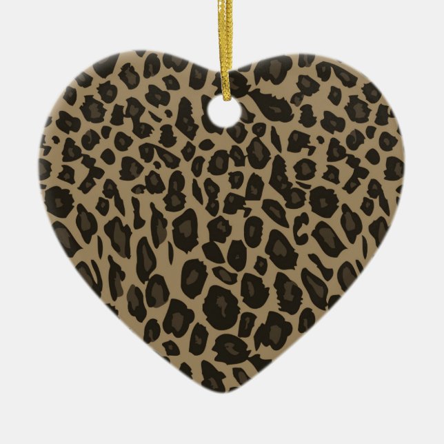 Brown Leopard Print Ceramic Tree Decoration (Front)