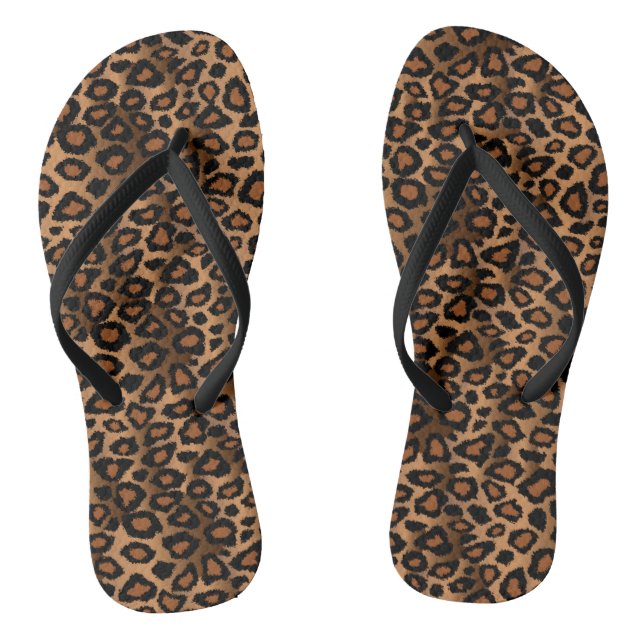 Brown Leopard Print Jandals (Footbed)