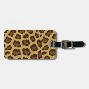 Brown Leopard Print Luggage Tag